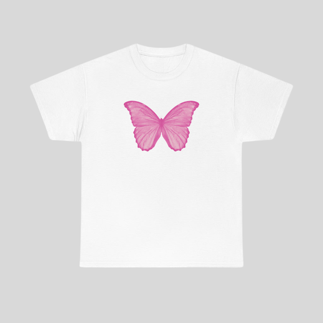 Pink Butterfly Baby Tee